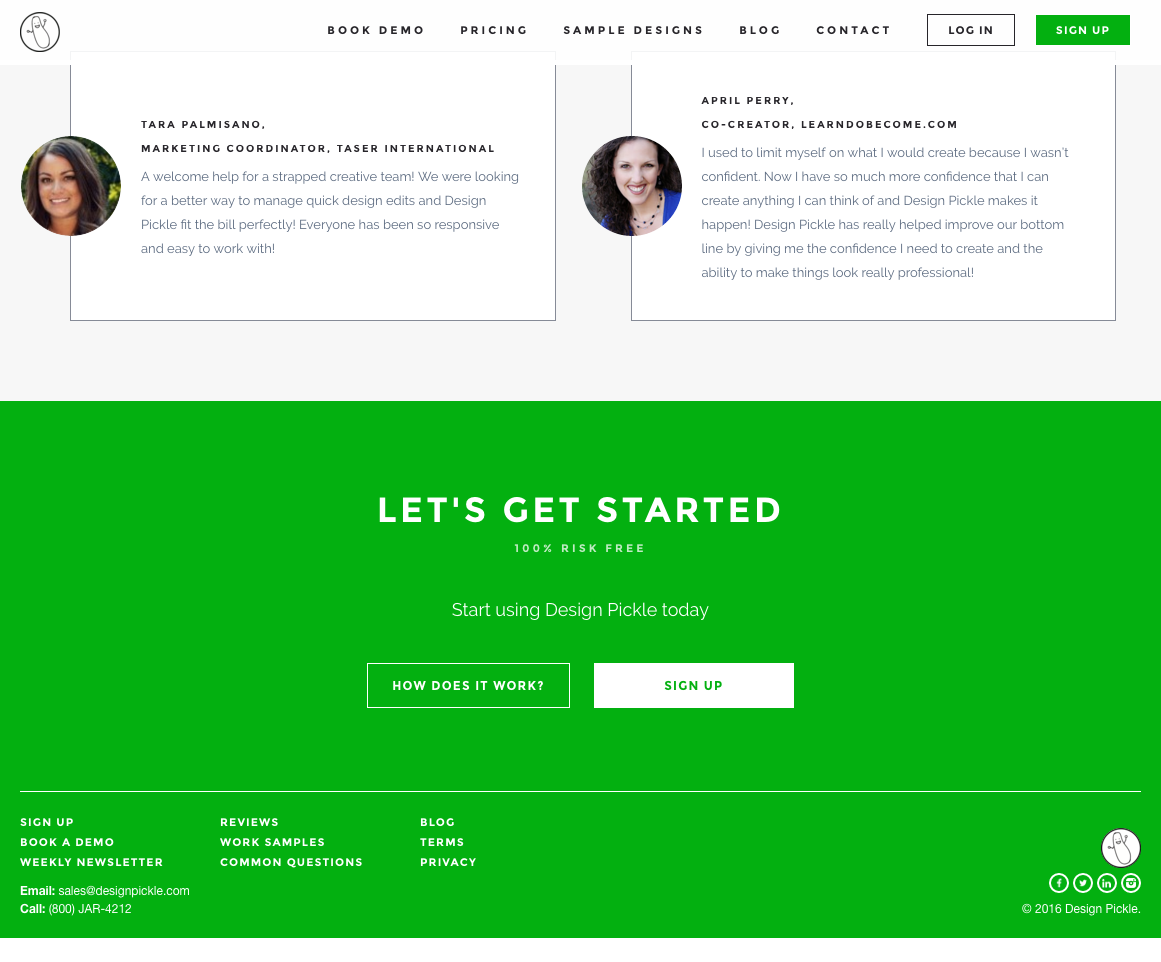 design pickle landing page