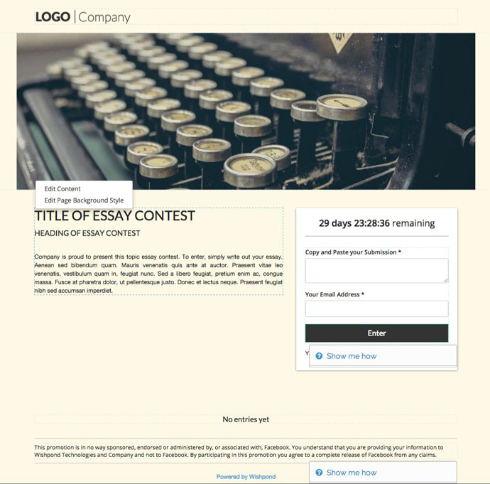 free contest templates