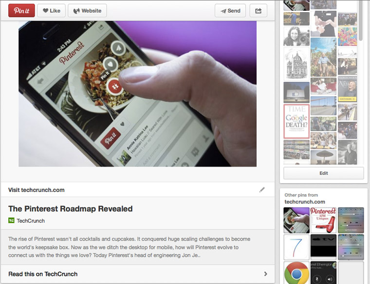 Pinterest Tech Crunch Article Pin
