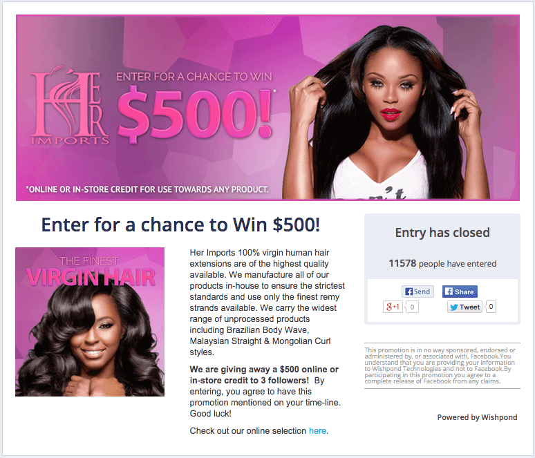 facebook sweepstakes