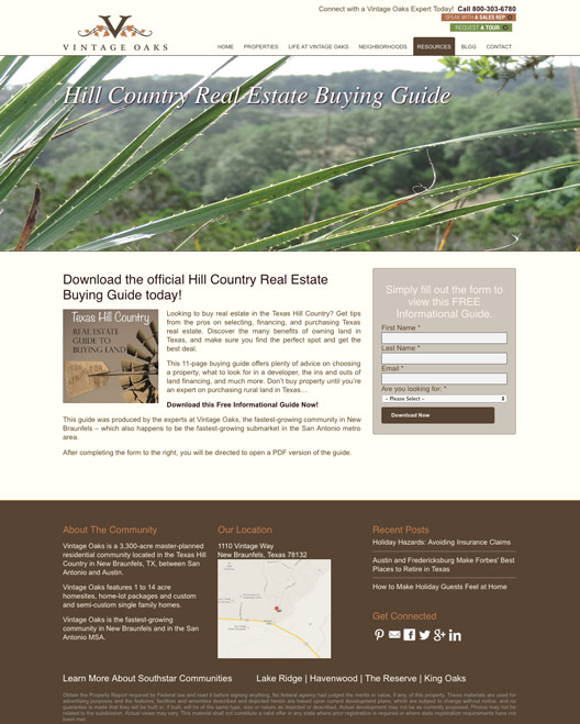 real estate landing page