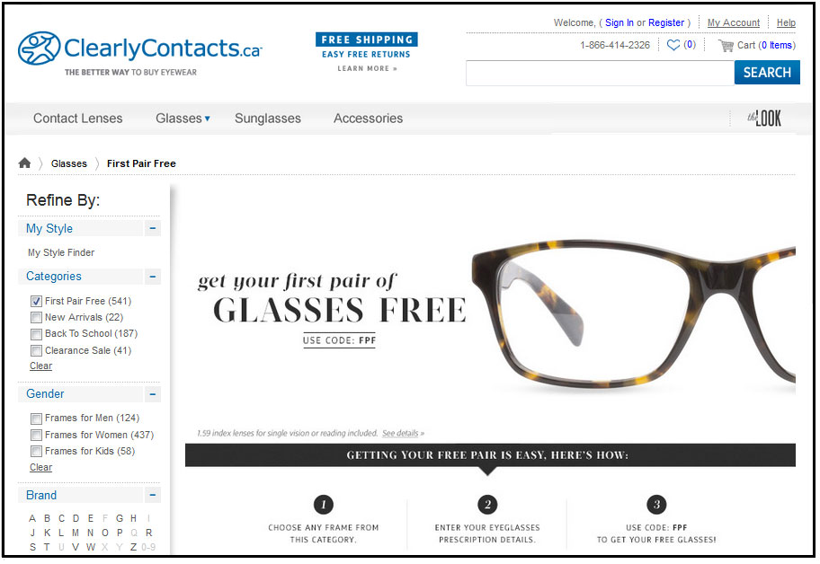 glasses facebook ad