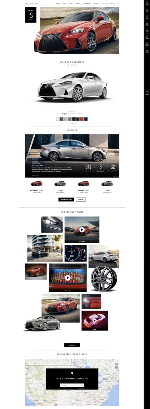 automotive landing pages