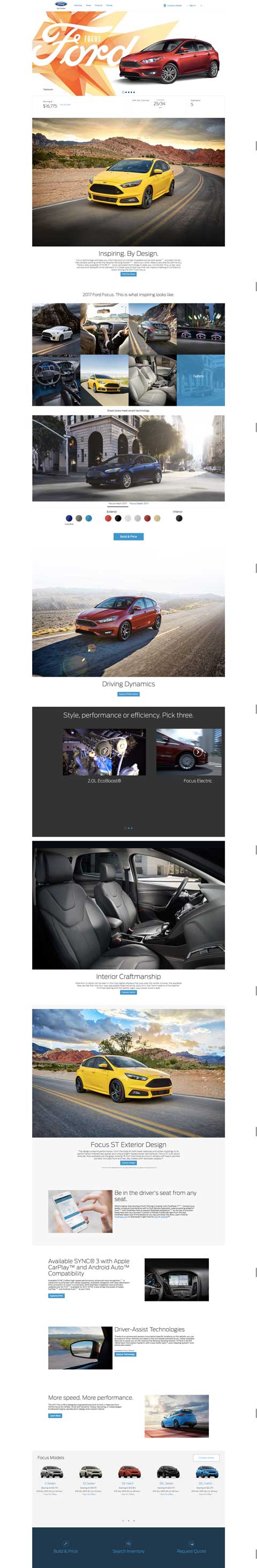 automotive landing pages